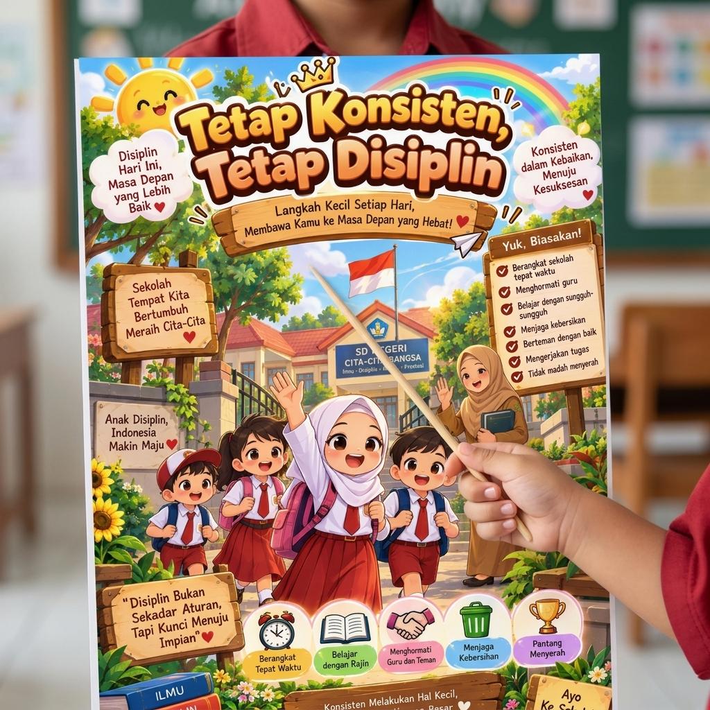Poster Tetap Konsisten, Tetap Disiplin