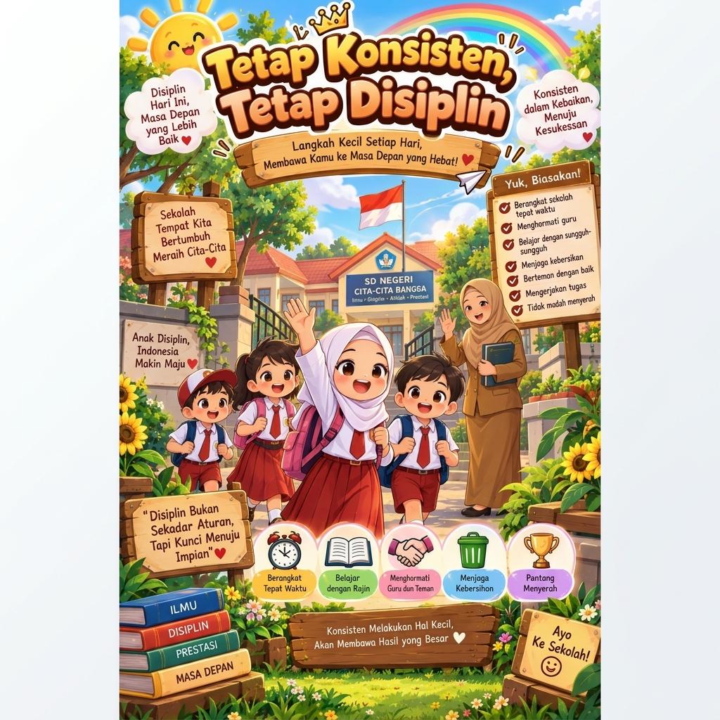 Poster Tetap Konsisten, Tetap Disiplin